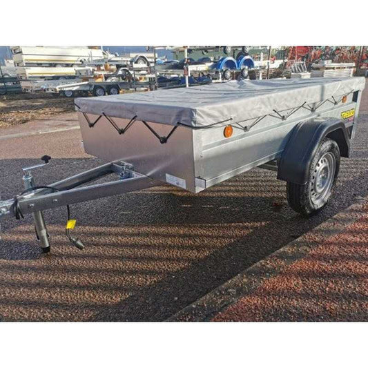 TRELGO Gepäckanhänger mit Stützrad und Flachplane